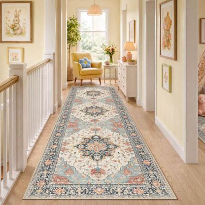 Washable Area Rug with Soft Non-Slip Backing