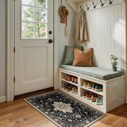 Washable Area Rug with Soft Non-Slip Backing