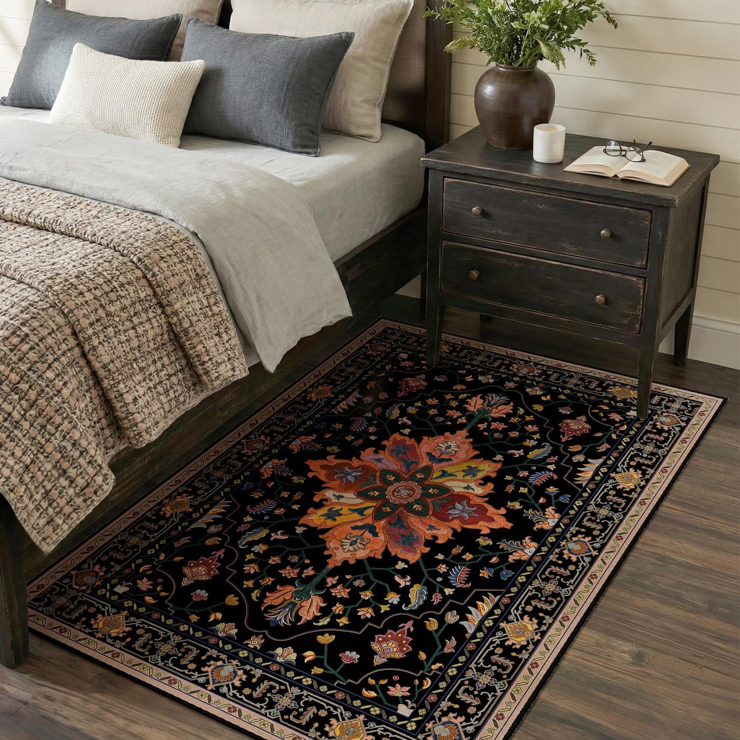 Washable Area Rug with Soft Non-Slip Backing