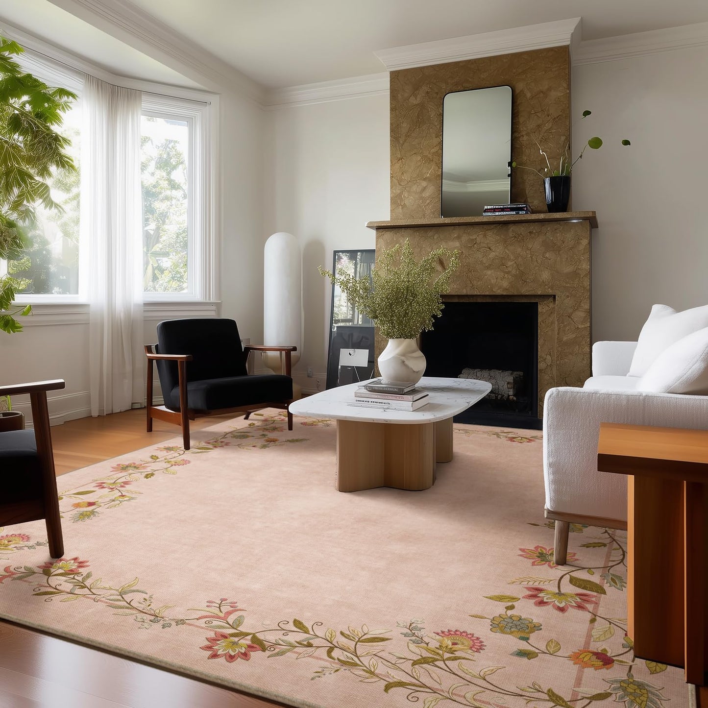 Washable Vintage Runner Rug with Non-Slip Backing