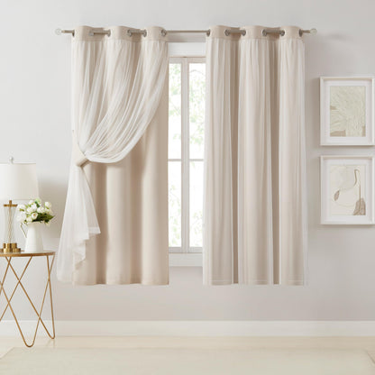 Overlay Grommet Curtains with Layered Draping