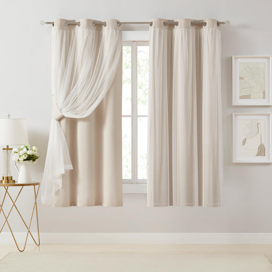Overlay Grommet Curtains with Layered Draping