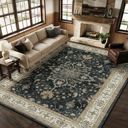 Washable Area Rug with Soft Non-Slip Backing