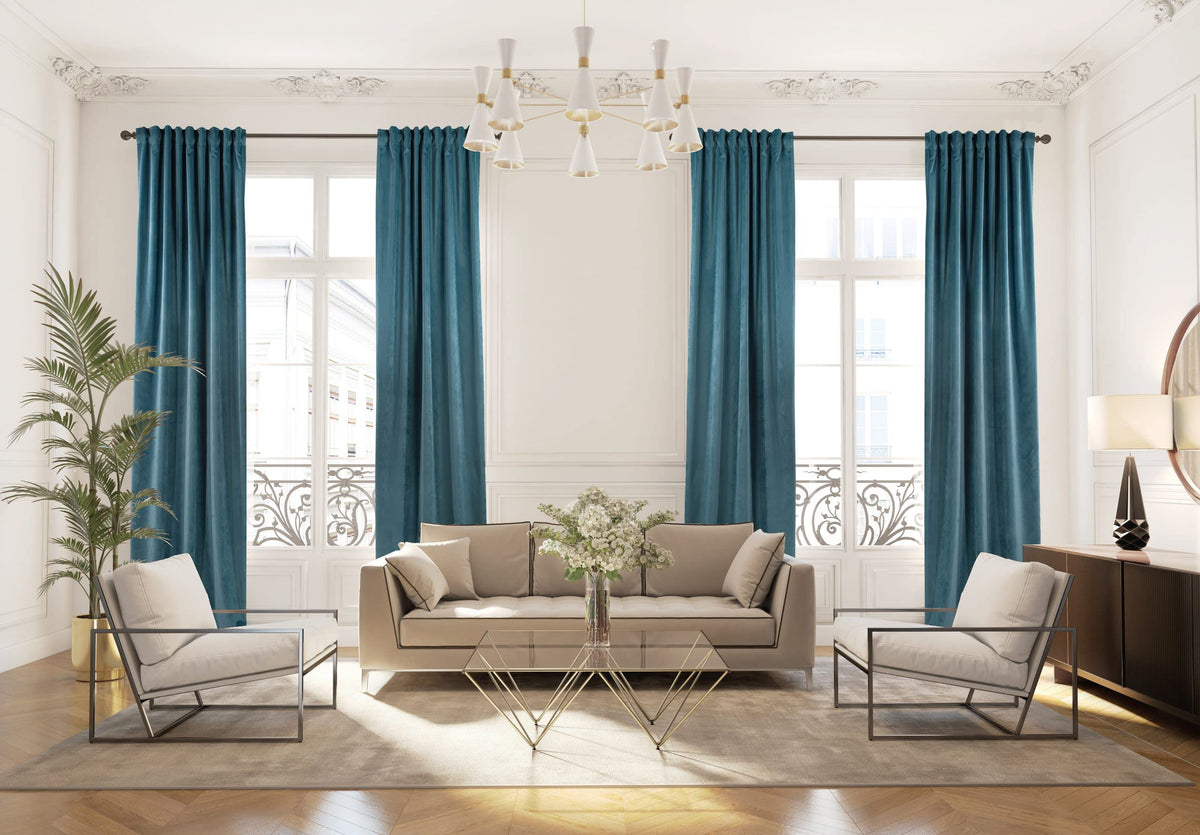 Luxury Matte Velvet Extra Long Curtain Panel
