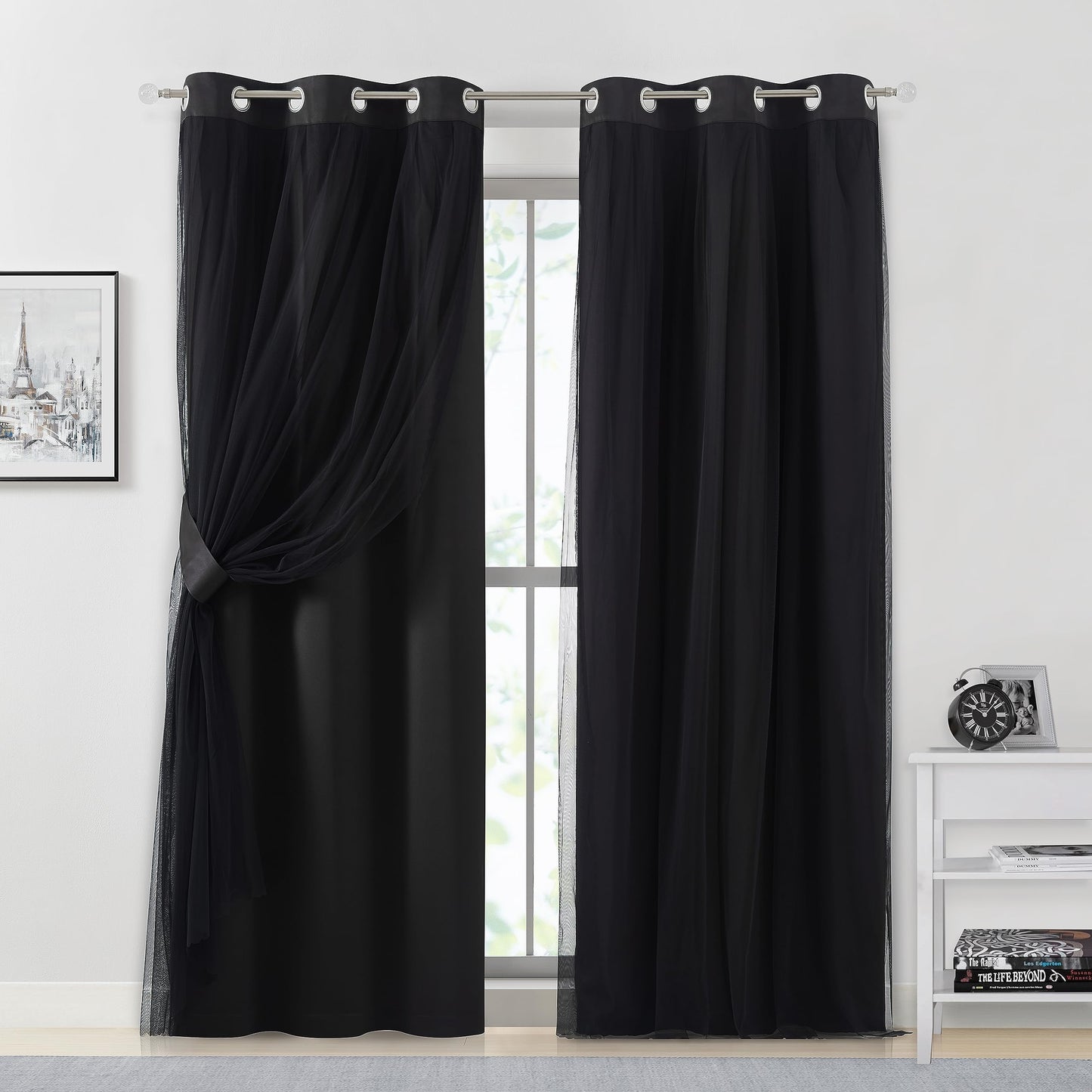 Overlay Grommet Curtains with Layered Draping