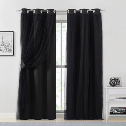 Overlay Grommet Curtains with Layered Draping