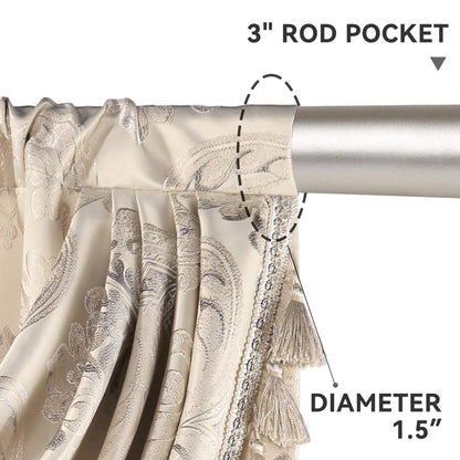 Luxury Damask Curtains with Waterfall Valances