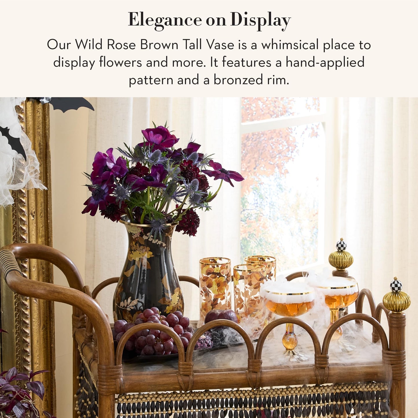 Tall Enamel Decorative Vase with Sculptural Design