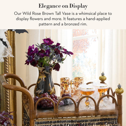Tall Enamel Decorative Vase with Sculptural Design