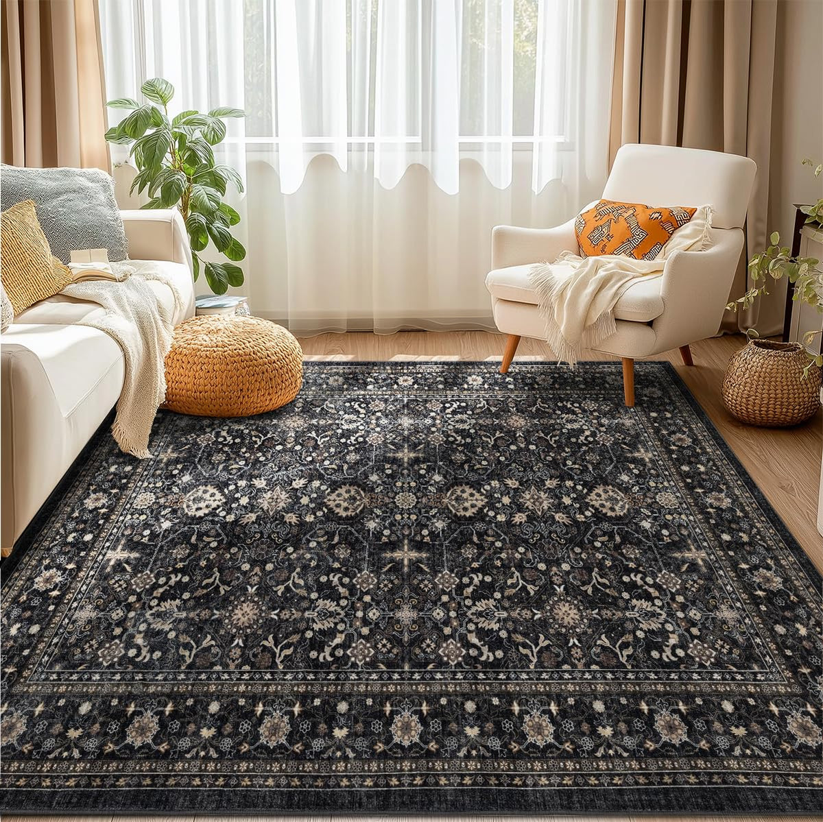 Ultra-Soft Washable Area Rug with Non-Slip Backing