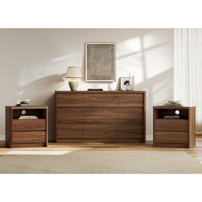 Modern 9-Drawer Bedroom Set with Matching Nightstands