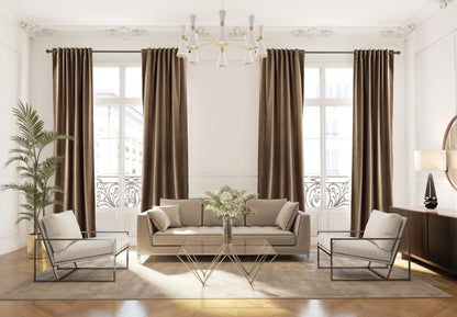 Luxury Matte Velvet Extra Long Curtain Panel