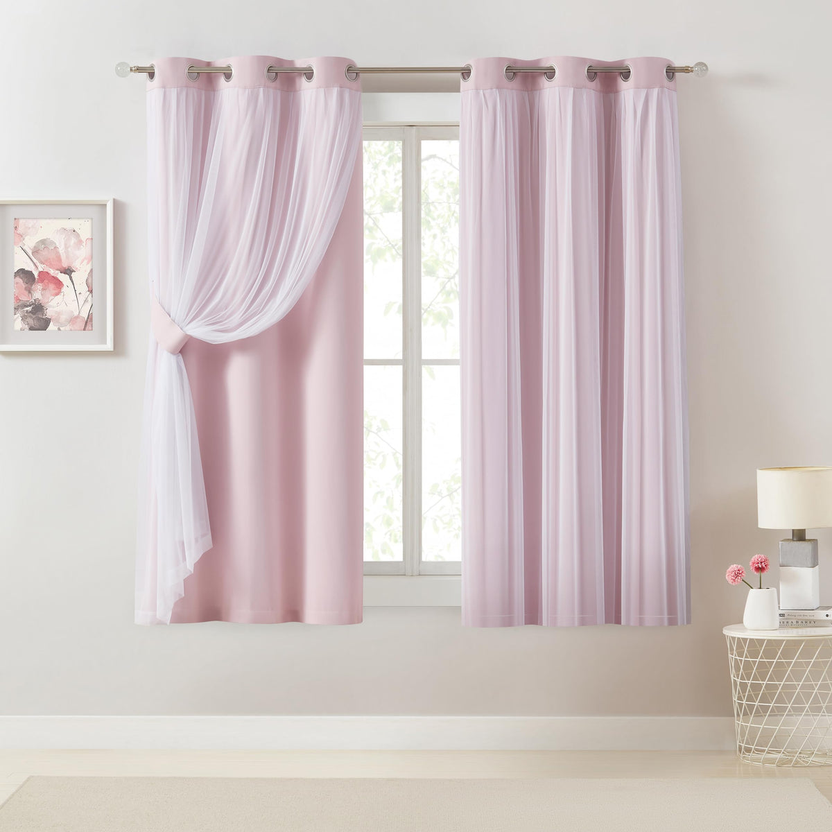 Overlay Grommet Curtains with Layered Draping