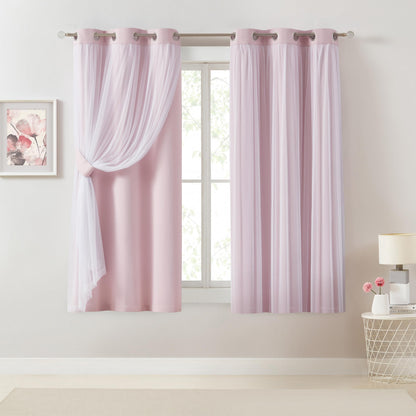 Overlay Grommet Curtains with Layered Draping