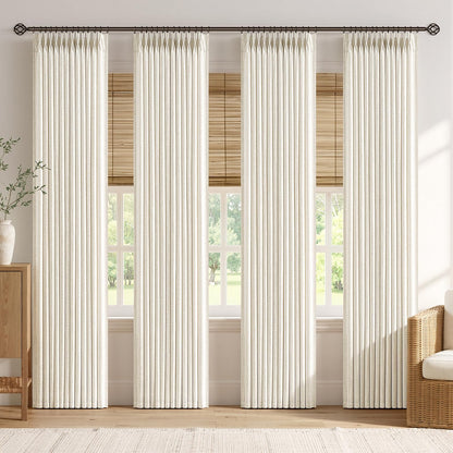 Pinch Pleated Linen Curtains with Light Filtering