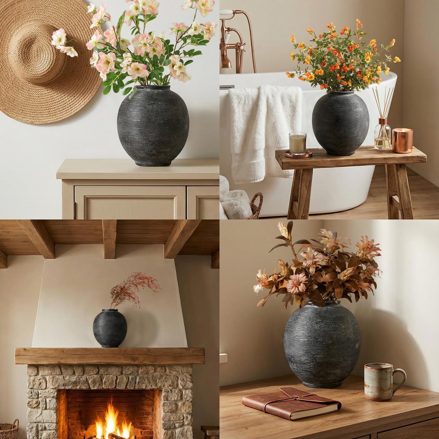 Minimalist Ceramic Vase with Rustic Farmhouse Style