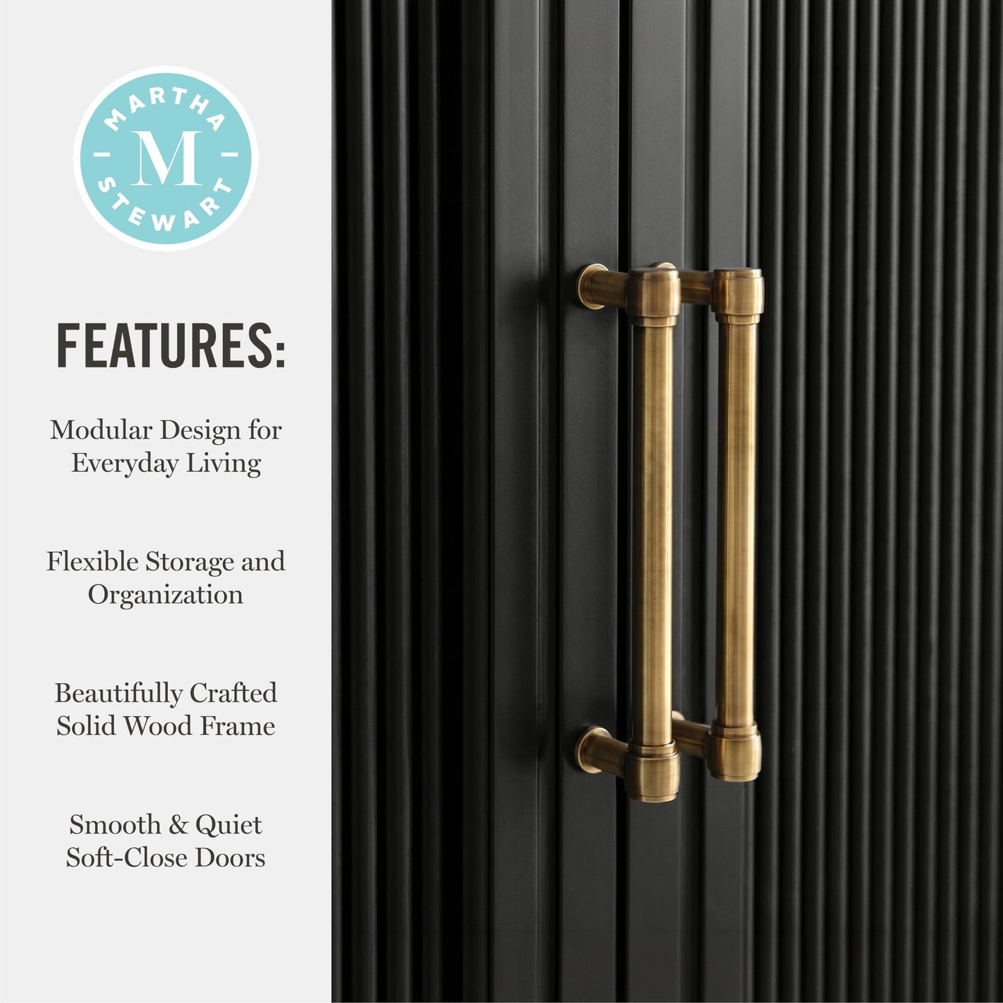 Martha Stewart Bedford Modular Fluted Storage Cabinet