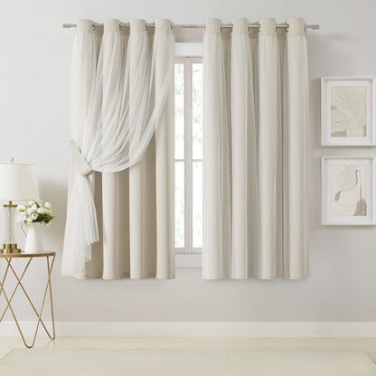 Overlay Grommet Curtains with Layered Draping