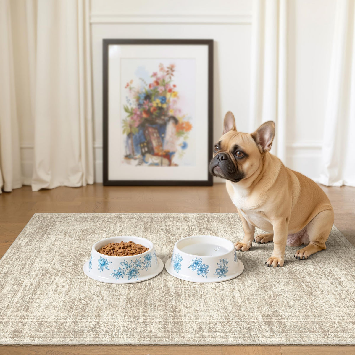 Washable Area Rug with Non-Slip Backing