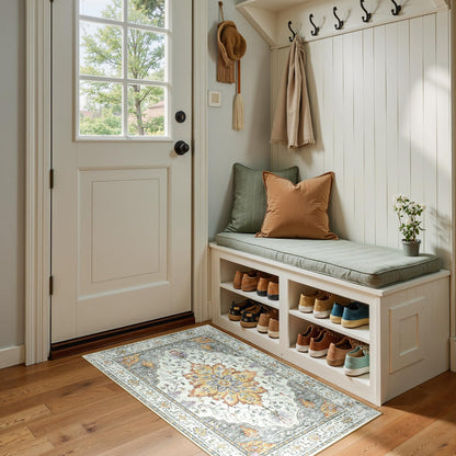 Washable Area Rug with Soft Non-Slip Backing