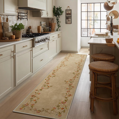 Washable Vintage Runner Rug with Non-Slip Backing