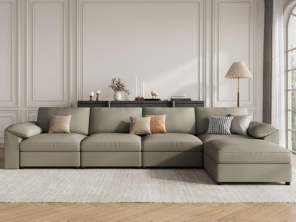 Faux Leather Modular Sectional Sofa for Large Spaces