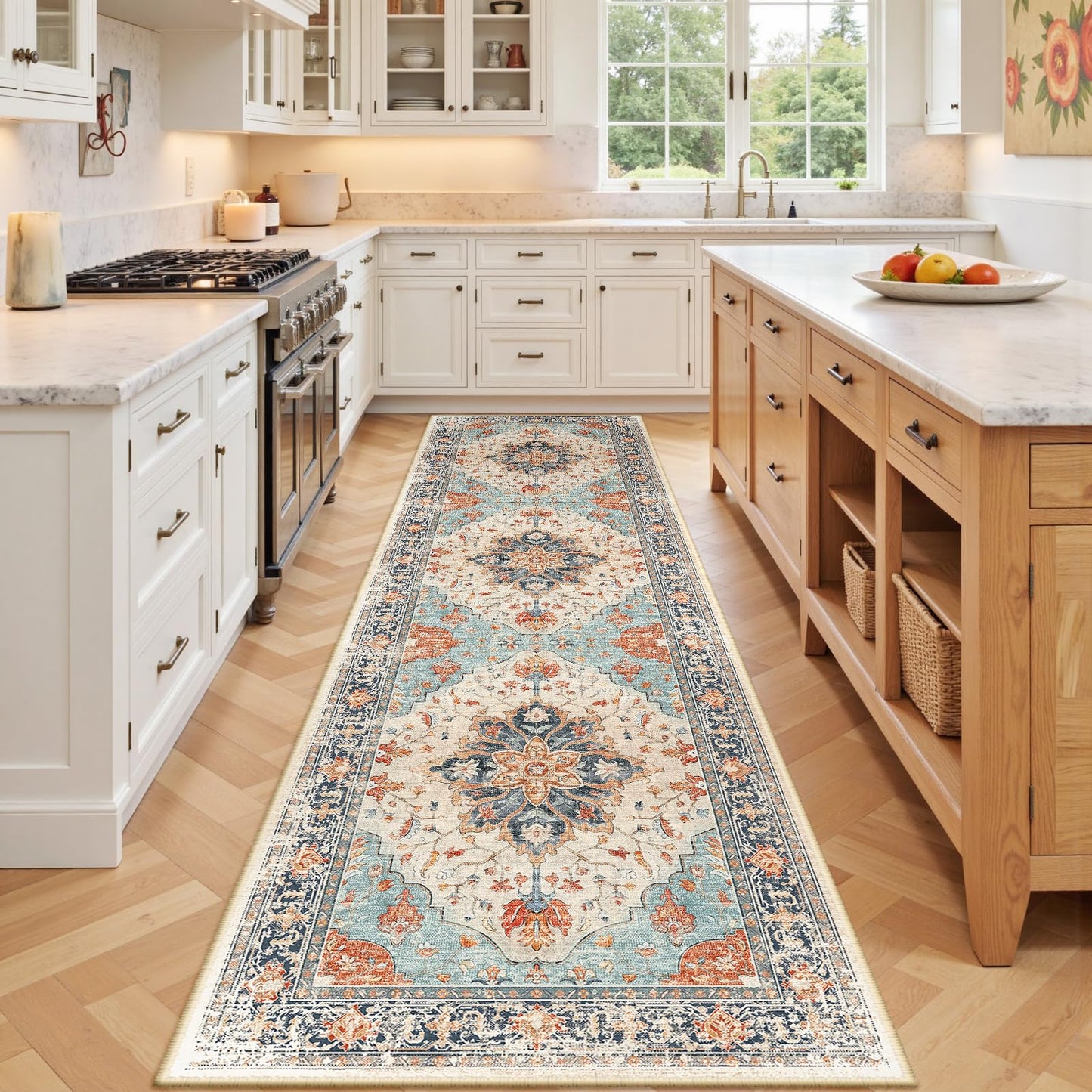 Washable Area Rug with Soft Non-Slip Backing