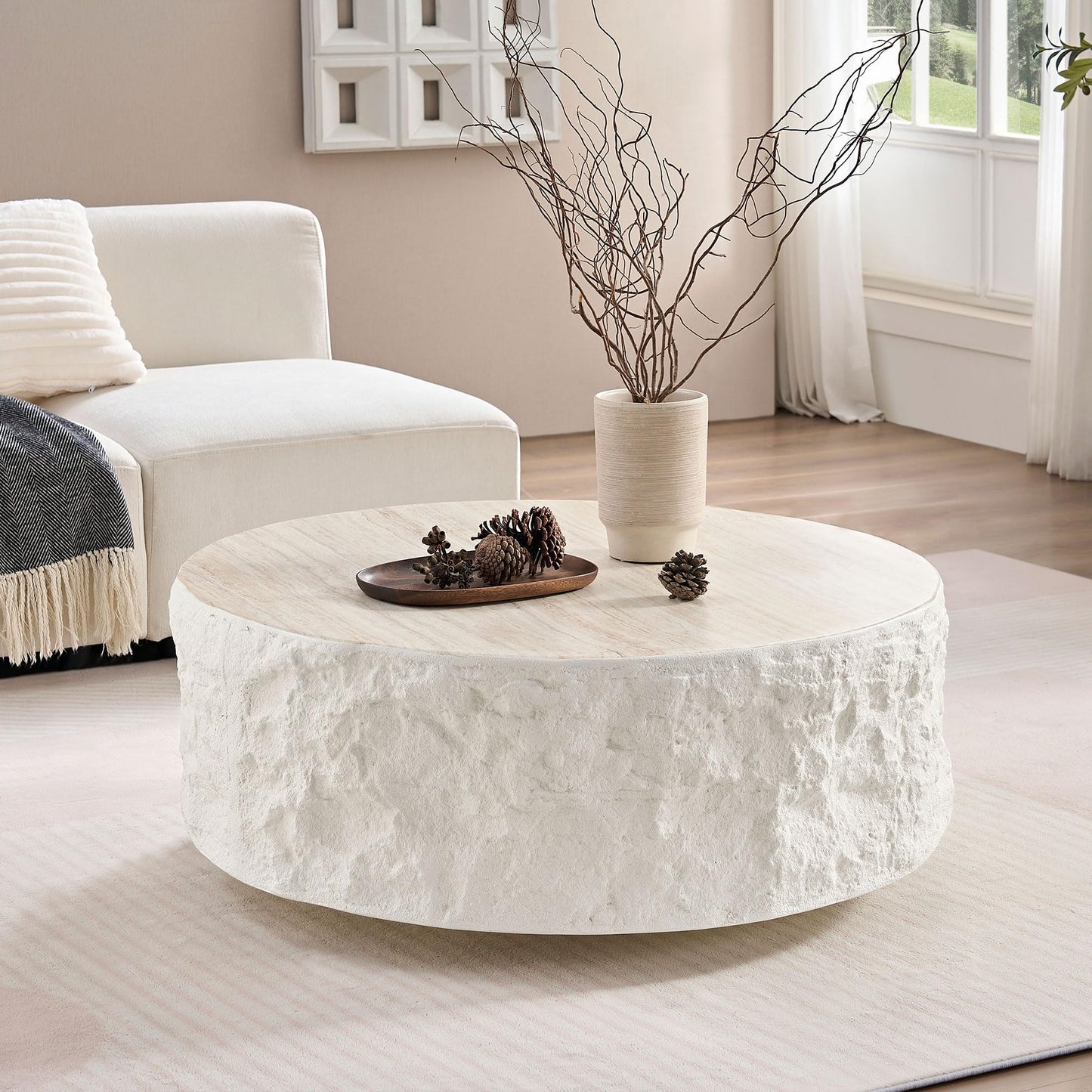 Elliptical Matte Coffee Table with Rounded Edges