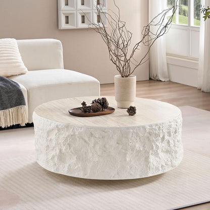 Elliptical Matte Coffee Table with Rounded Edges
