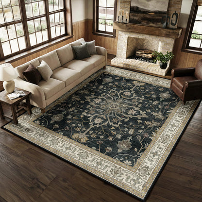 Washable Area Rug with Soft Non-Slip Backing