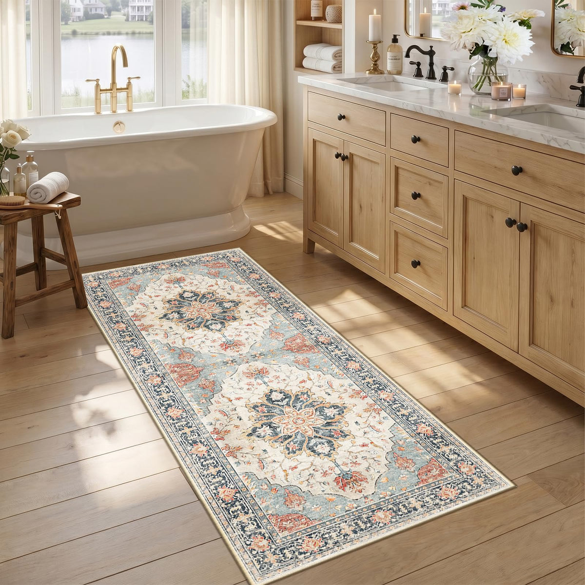 Washable Area Rug with Soft Non-Slip Backing