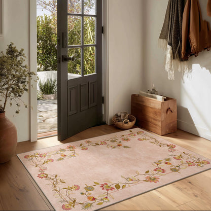Washable Vintage Runner Rug with Non-Slip Backing