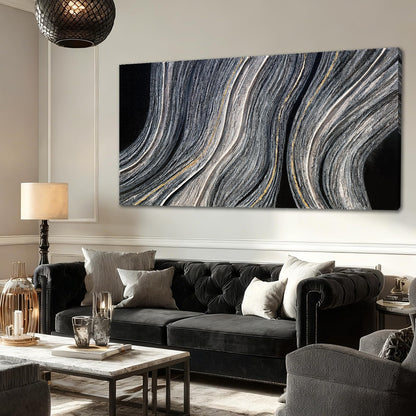 Abstract Green & White Textured Canvas Wall Art