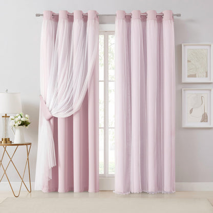 Overlay Grommet Curtains with Layered Draping