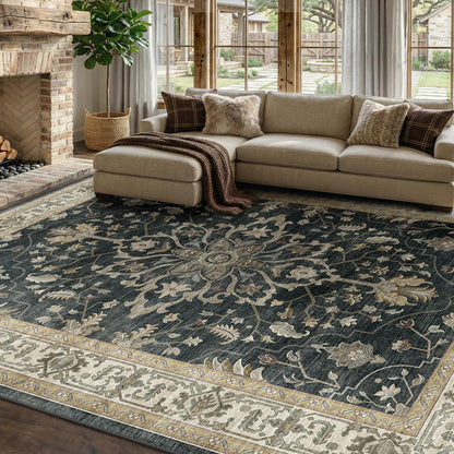 Washable Area Rug with Soft Non-Slip Backing