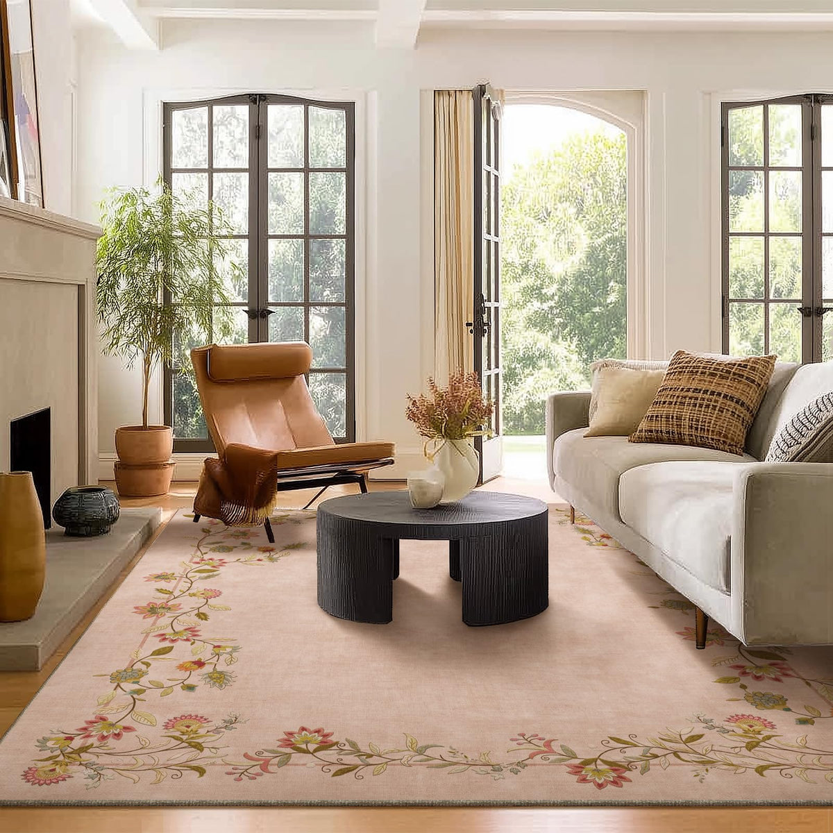Washable Vintage Runner Rug with Non-Slip Backing