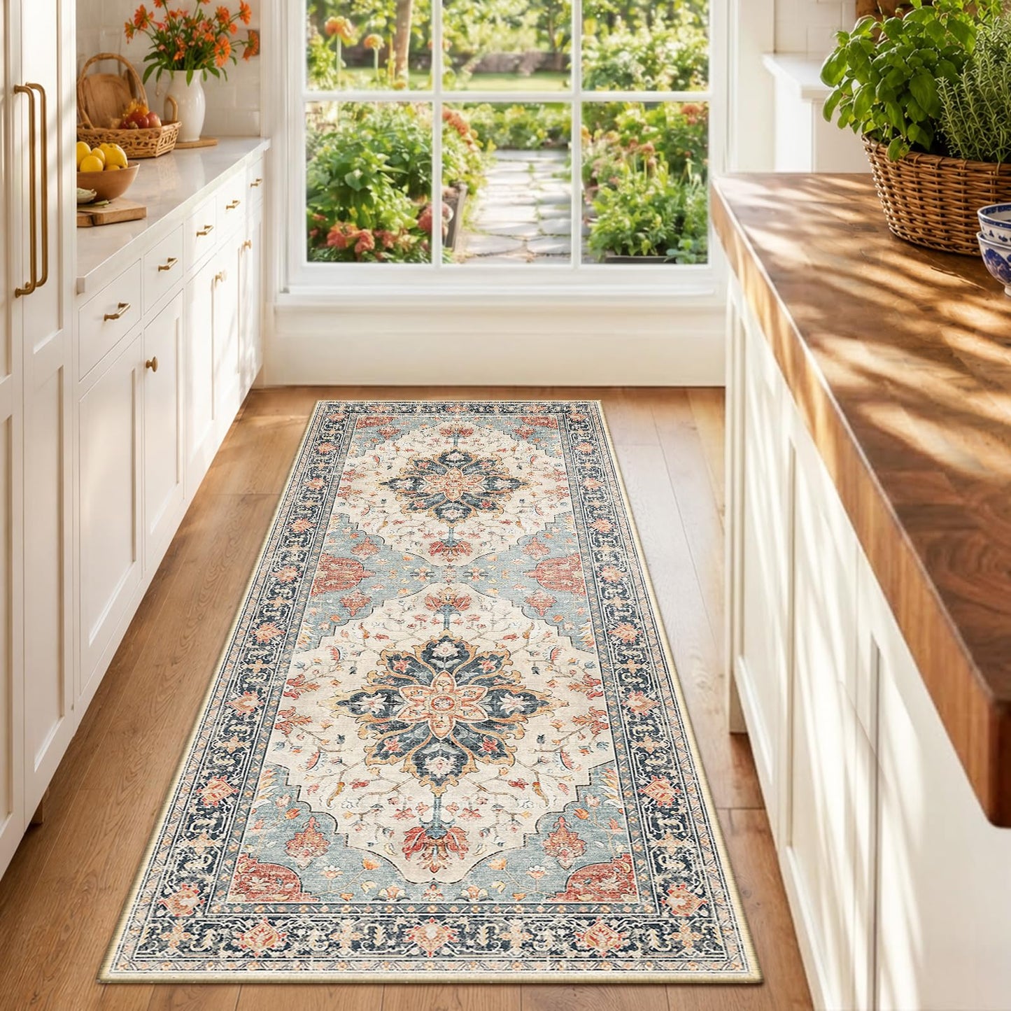 Washable Area Rug with Soft Non-Slip Backing