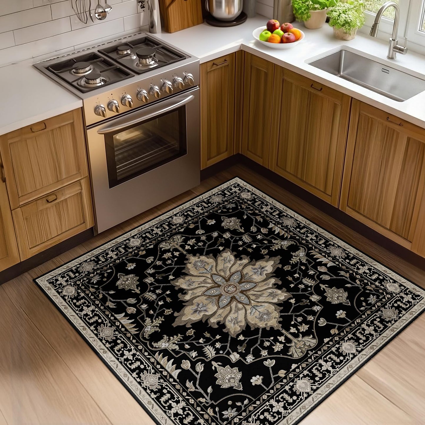 Washable Area Rug with Soft Non-Slip Backing