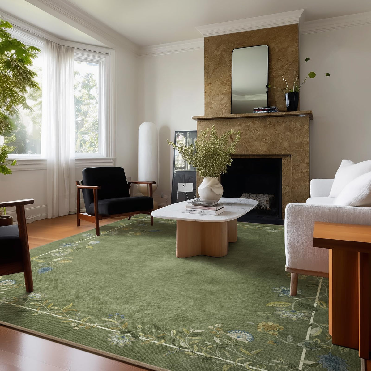 Washable Vintage Runner Rug with Non-Slip Backing