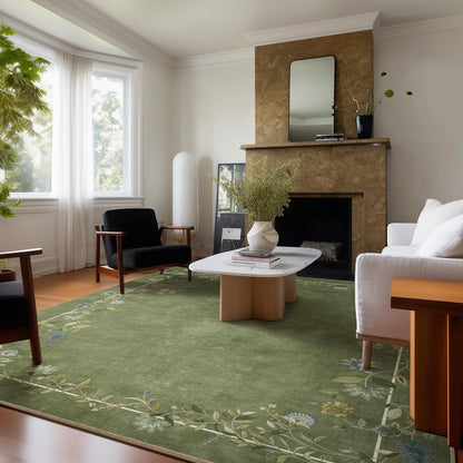 Washable Vintage Runner Rug with Non-Slip Backing