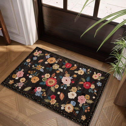 Washable Vintage Runner Rug with Non-Slip Backing