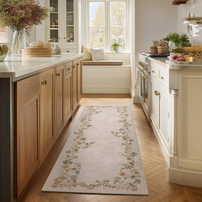 Washable Vintage Runner Rug with Non-Slip Backing