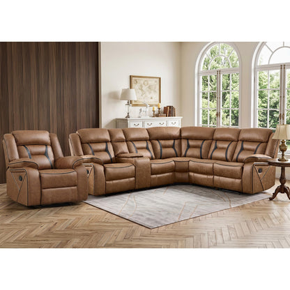 Faux Leather Reclining Living Room Furniture Set
