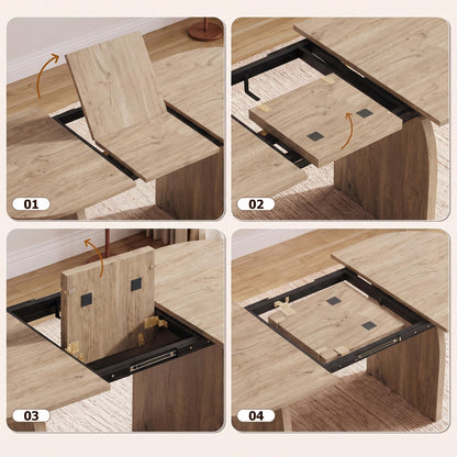 Extendable Oval Dining Table Set for 4 to 10