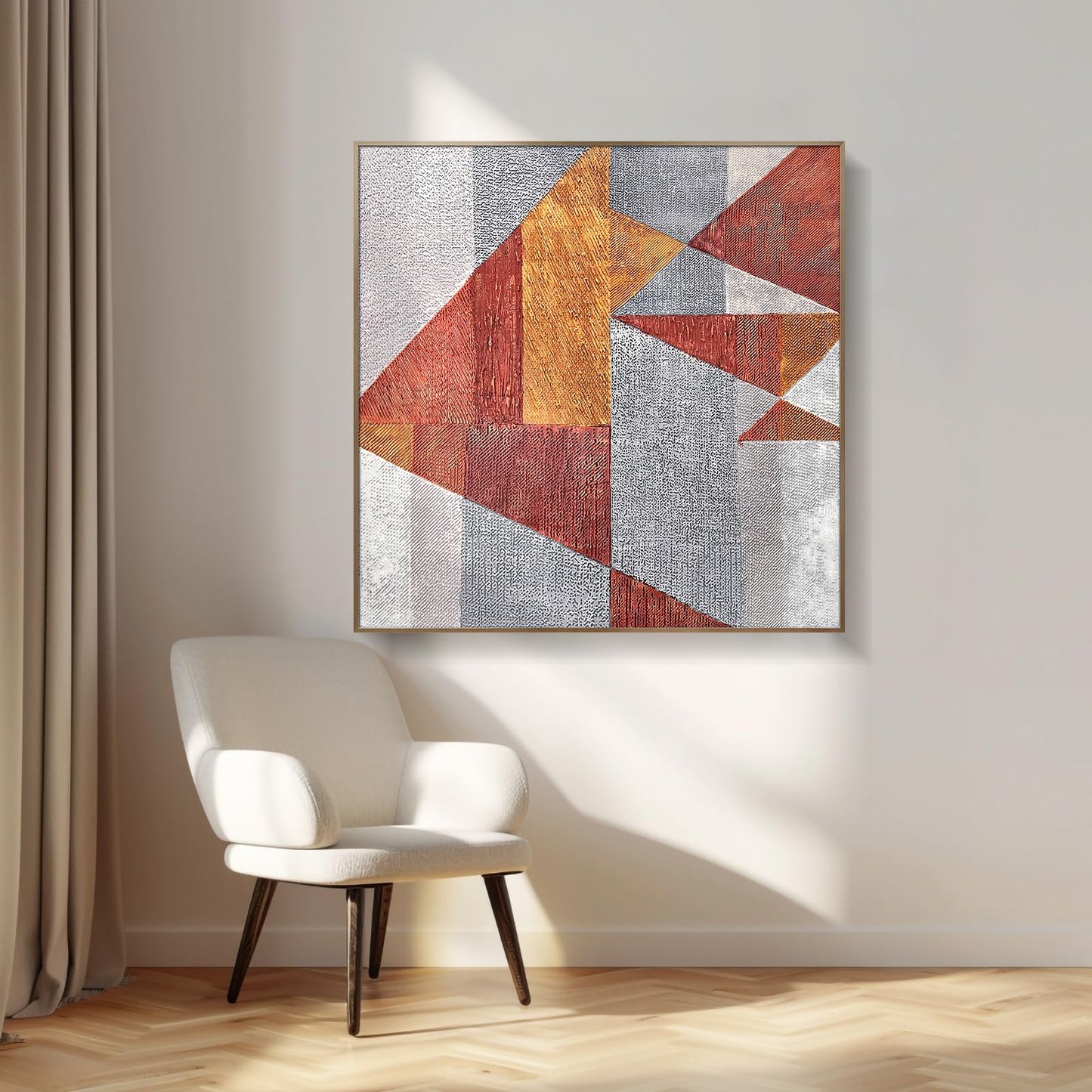Oversized Blue & White Canvas Wall Art Painting