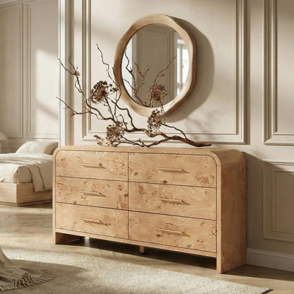Curved 63-Inch Modern Dresser with Spacious Storage