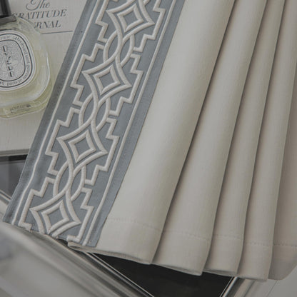 Embroidered Blackout Curtains with Pinch Pleats