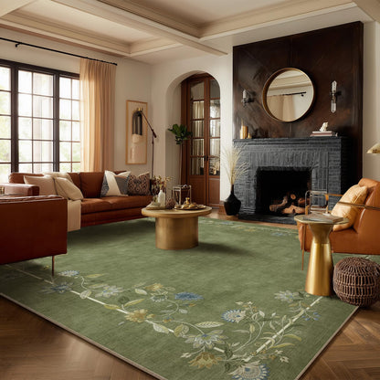 Washable Vintage Runner Rug with Non-Slip Backing