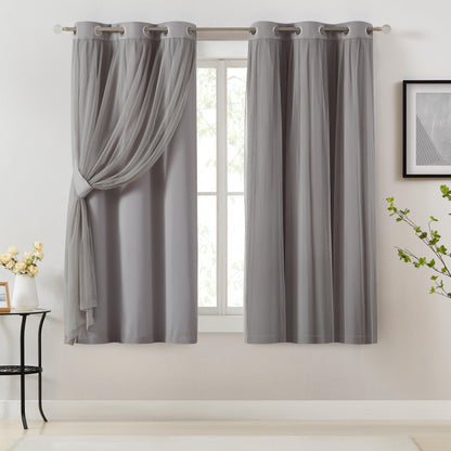 Overlay Grommet Curtains with Layered Draping