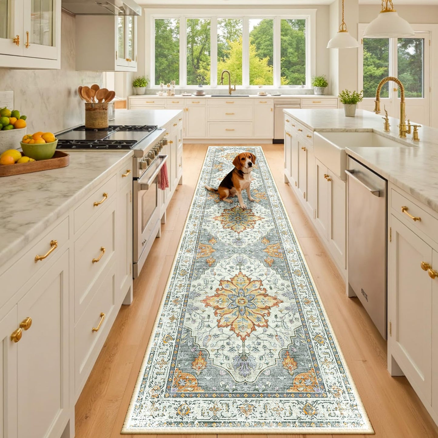Washable Area Rug with Soft Non-Slip Backing